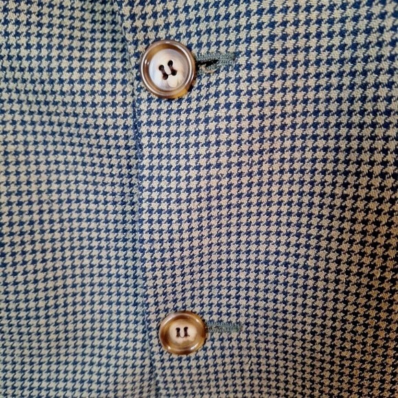 Vintage 90s Oversized Houndstooth Check Blazer Sport Coat Men Size 41 Silk Blnd - Picture 3 of 8